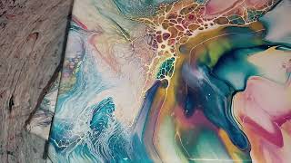 Last Bloom was a Do Over on a used canvas #fluidartist #painting #acrylicpainting
