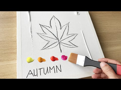 Daily Challenge #24 / Acrylic / Fan Brush / Autumn Reflections Acrylic Painting Video