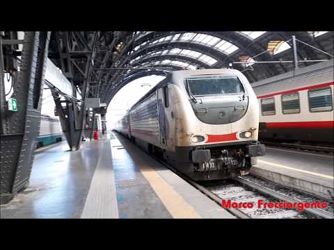 Manovra alla Stazione di Milano Centrale E.402 B 135 SUN con carrozze IC MOON ed Treno Notte Class