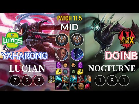 JAG Yaharong Lucian vs FPX Doinb Nocturne Mid - KR Patch 11.5