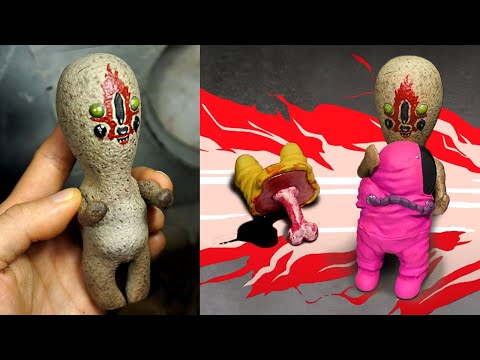 Making Real Scp-173 Among us Impostor Kill Sculpture Timelapse Creepypasta