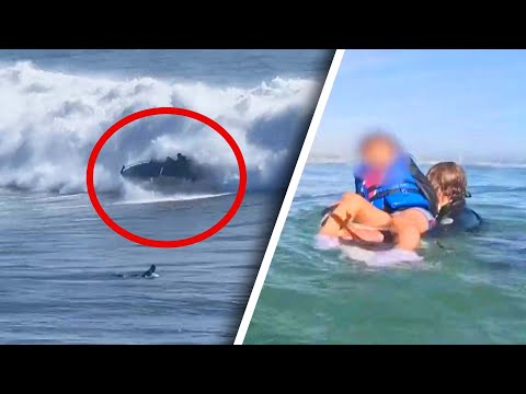 Hero Surfers Rescue Family After Their Boat Capsizes