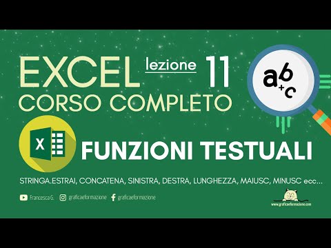 Excel corso completo | FUNZIONI DI TESTO | 11