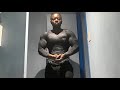 black muscle man flexing