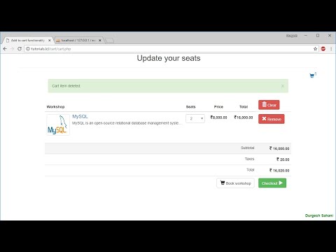 Ecommerce website project in php and mysql Remove item from cart part 6