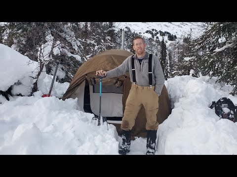 Hot Tent Camping in Deep Snow