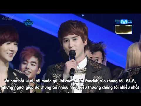 [Vietsub] 120712 Super Junior no 1 speech @ MCountdown