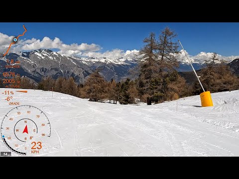 [4K] Skiing La Tzoumaz 4Vallées, From Savoleyres Top to Bottom, Valais Switzerland, GoPro HERO10