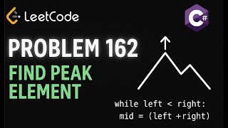 YouTube video 'LeetCode 162: Find Peak Element | C# Solution | Binary Search |'