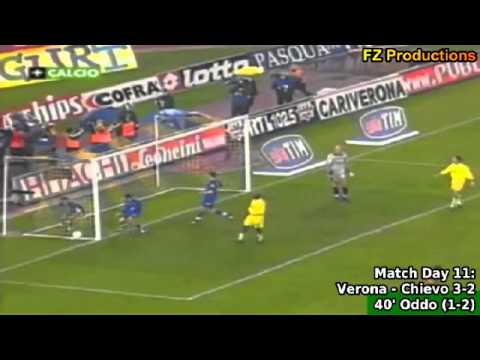 Serie A 2001-2002, day 11 Verona - Chievo 3-2 (Eriberto, Corini, Oddo, Lanna o.g., Camoranesi)