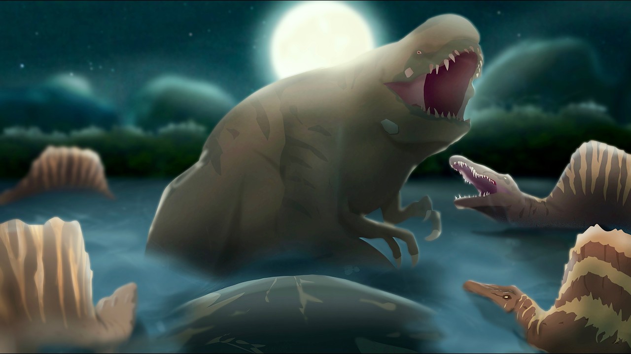 Distortus Rex VS Spinosaurus & Mosasaurus | Stick Nodes Animation