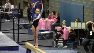 preview picture of video 'Pink Ribbon Invitational 2012 - Zoe on the Balance Beam'
