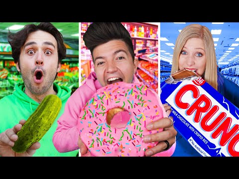 Eating ONE COLOR Gas Station Food for 24 Hours!