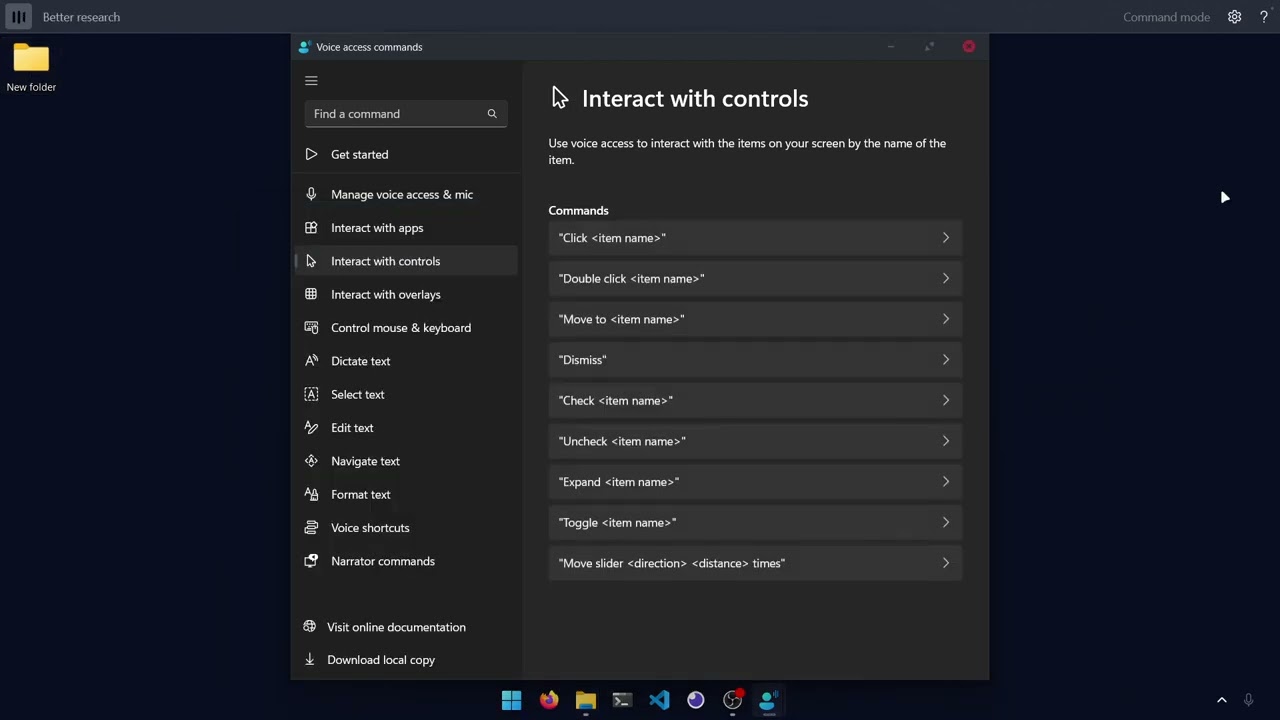 Acessibilidade Windows: Interação com Controles