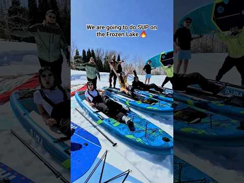We are going to do SUP on a Frozen Lake 🔥🔥 #sup #paddleboard #snow #frozenlake #lake #mylifeasrima