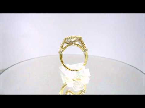 18K YELLOW GOLD PEAR SHAPE AND  ROUND DIAMOND ENGAGEMENT RING BEZEL SET 2.96CTW - KNR INC - 318