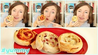Pizza, Flammkuchen und Pudding mal anders! 3 leckere Snack Varianten von Blätterteigschnecken