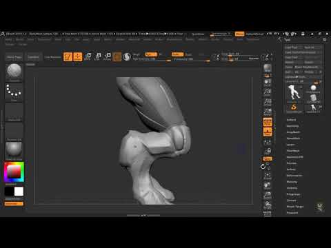 20 Working on the leg Joints - Hard Surface Character Sculpting in Zbrush