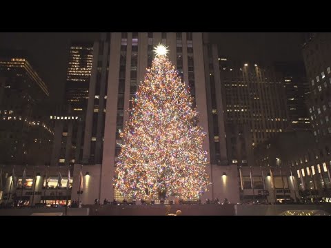 В центре Нью-Йорка зажглась главная рождественская елка