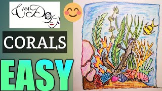 How To Draw Corals Step By Step For Beginners | Easy Coral Reef Drawing Idea | Ocean. Drawing