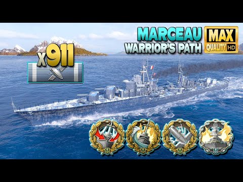 Destroyer Marceau: Fearless on map Warrior's Path - World of Warships