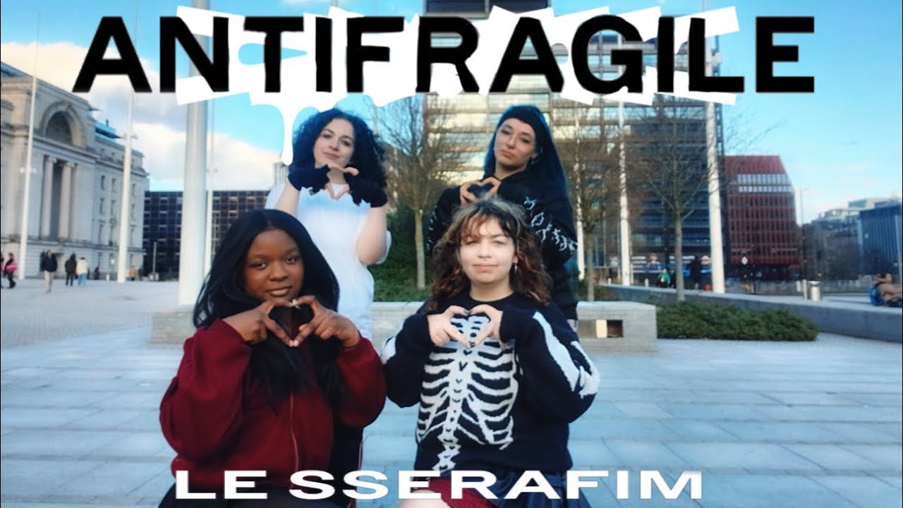 KRYPTA members performing a public dance cover of LE SSERAFIM's 'ANTIFRAGILE'