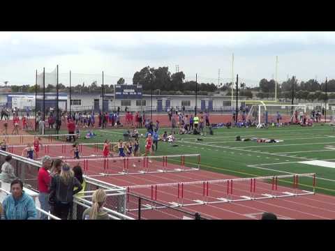 FSG 100m Hurdles vs Fountain Valley 4-22-15 - Los Alamitos Girls