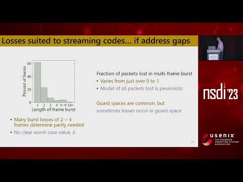 NSDI '23 - Tambur: Efficient loss recovery for videoconferencing via streaming codes