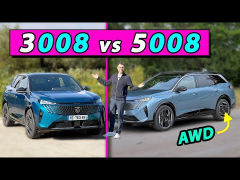 Peugeot 3008 vs 5008 comparison REVIEW with new strongest e-AWD versions!