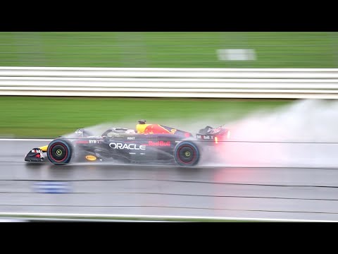 Max Verstappen testing the new Red Bull RB20 at Silverstone