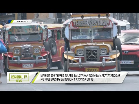 Regional TV News: Mahigit 300 tsuper, naalis sa listahan ng mga makatatanggap ng fuel subsidy