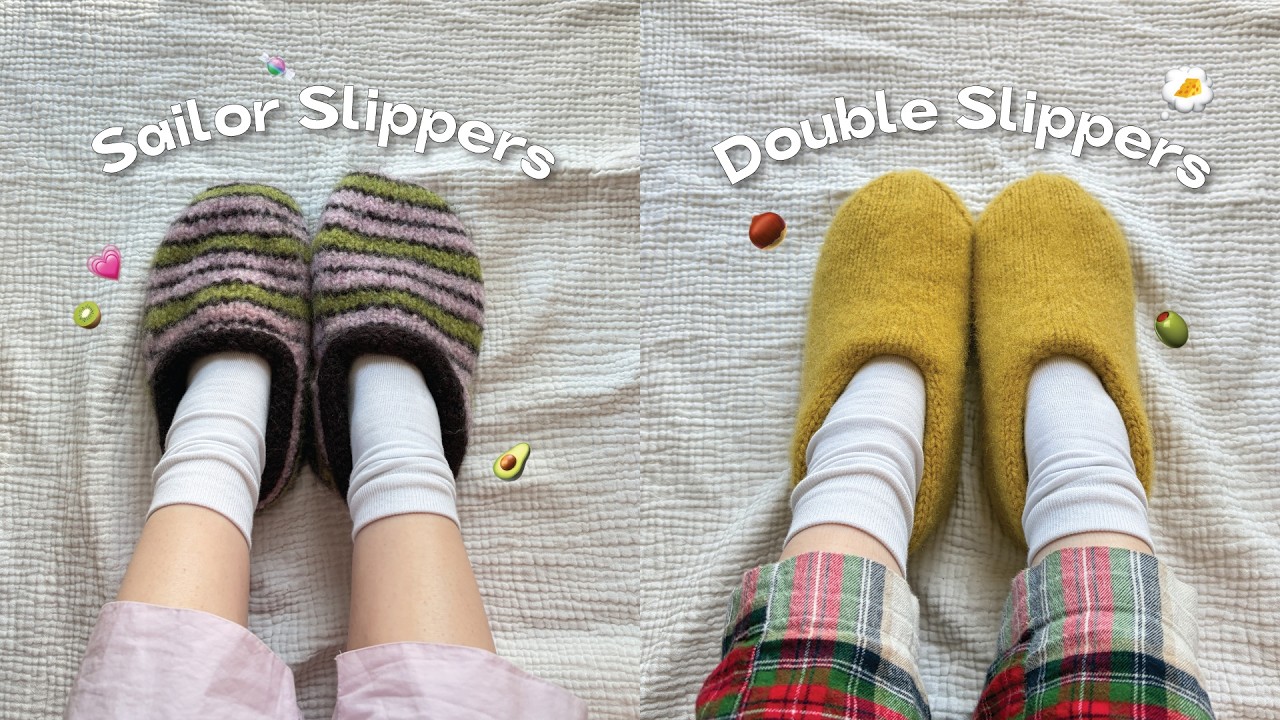 Two Slippers for One Foot 👣 Double + Sailor Slippers | Knitting Tips ✨ | Vlog ep.13 (SUB)
