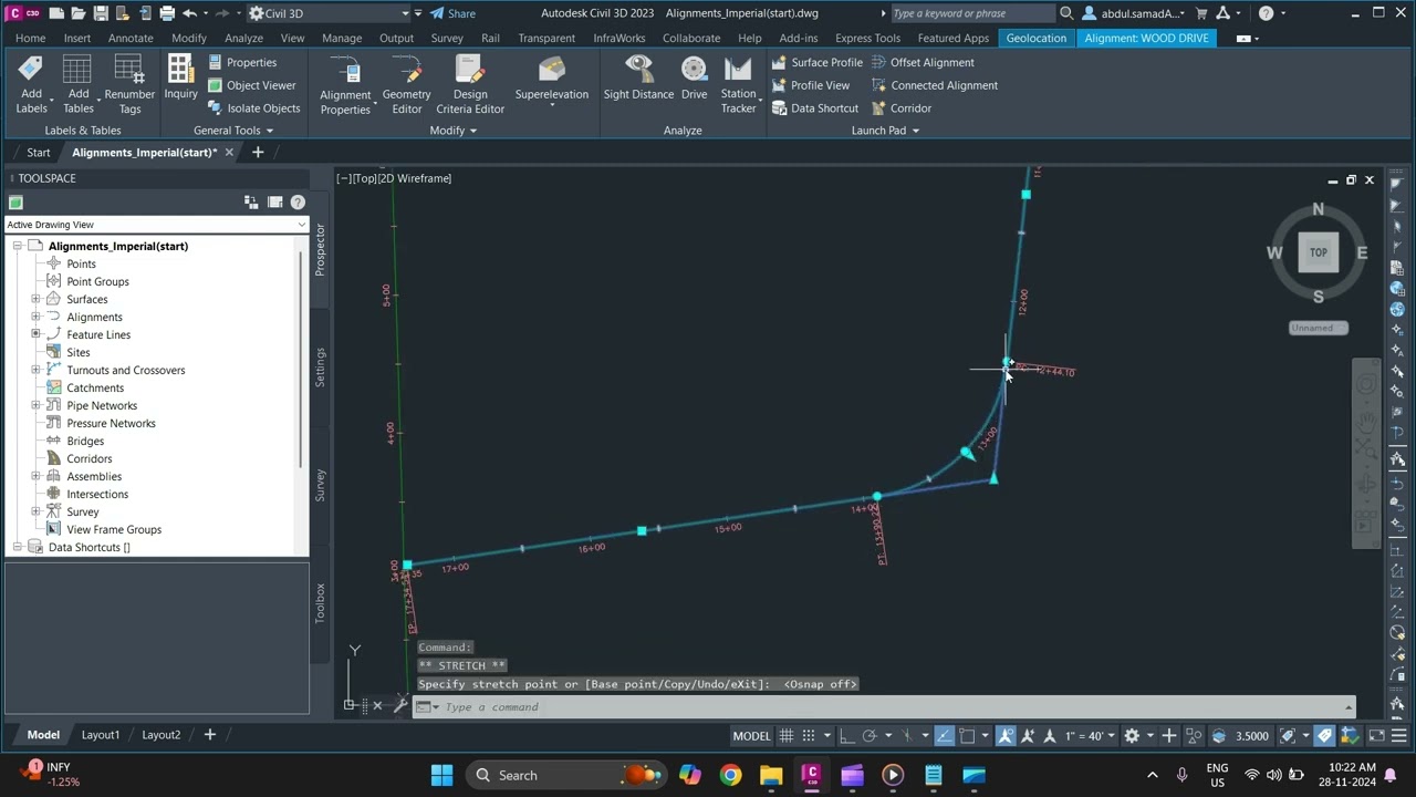 Edit Alignment Geometry (Part 1) #civil3d #alignment #edits #civilengineering #course #yt #trending