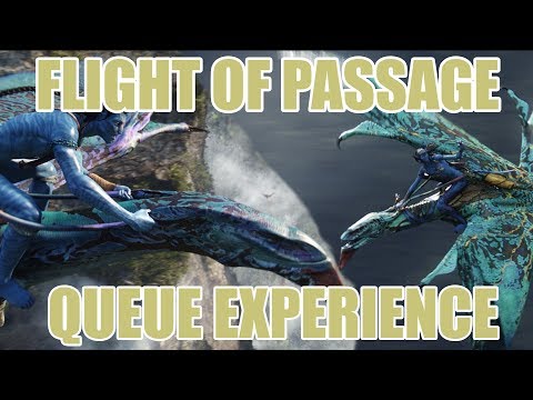 FLIGHT OF PASSAGE FULL RIDE POV LINE WALKTHROUGH AT PANDORA: WORLD OF AVATAR || BANSHEE RIDE QUEUE