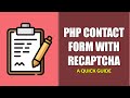 Simple PHP Contact Form With Google reCaptcha