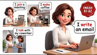 Daily English Sentences for Beginners | Lisa's Office Routine in English