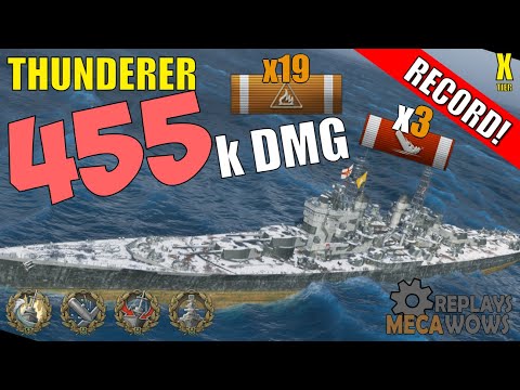 DAMAGE RECORD! Thunderer 455k Damage & 3 Kills | World of Warships Gameplay