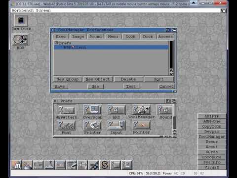 WinUAE Amiga OS 3.1 TooManagerPrefs 3 1 Setting