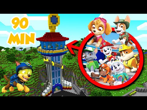 ALL PAW PATROL PUPPIES APPEAR IN MINECRAFT 😍 90 MINUTES!