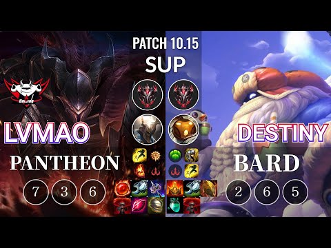 JDG LvMao Pantheon vs Destiny Bard Sup - KR Patch 10.15