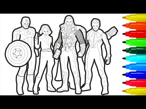 Captain America Black Widow Thor Hawkeye Coloring Pages
