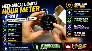Mechanischer Quartz Betriebsstundenzähler 6-80V: Test & Anschluss