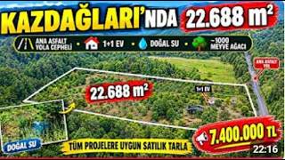 765 -SATILIK 22700 M2 ASVALT YOLA CEPE MEYVE BAHCESİ FİYAT 7,400,000