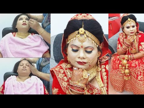 real bridal makeup with hairstyle for summer step by step( for dry skin)