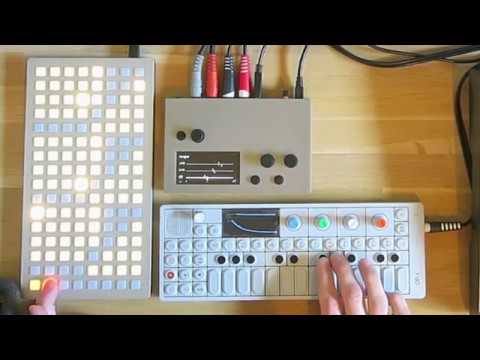 Live session with Monome Norns, Grid, Op-1, tape and Ableton