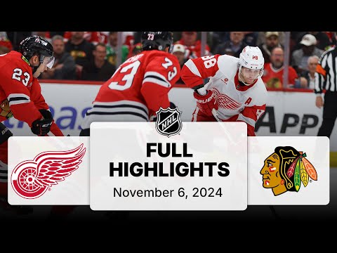 NHL Highlights | Red Wings vs. Blackhawks | November 06, 2024