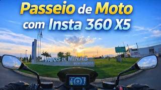 Passeio Panorâmico de Moto pela Cidade   Insta360 X5   Qualidade e Estabilização Incríveis