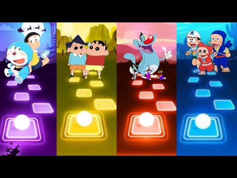 Doremon Hindi vs Shinchan Hindi vs Oggy Hindi vs Ninja Hattori - Tiles Hop EDM Rush
