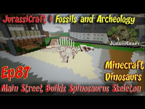 JurassiCraft & Fossils and Archeology Jurassic World Ep87 Main Street Builds Spinosaurus Skeleton