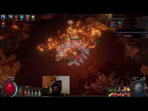 Doing awakener 8 in 3.16. Playing Fireball Ignite chieftain in SSF SC Scourge league.